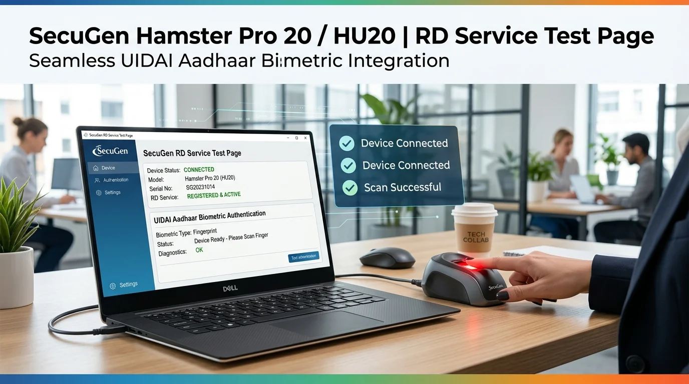 SecuGen Hamster Pro 20 RD Service Test Page