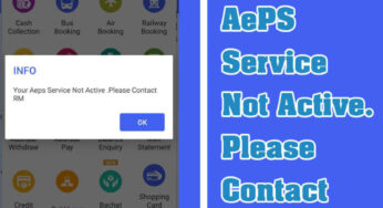 Your AePS Service not active please contact to RM