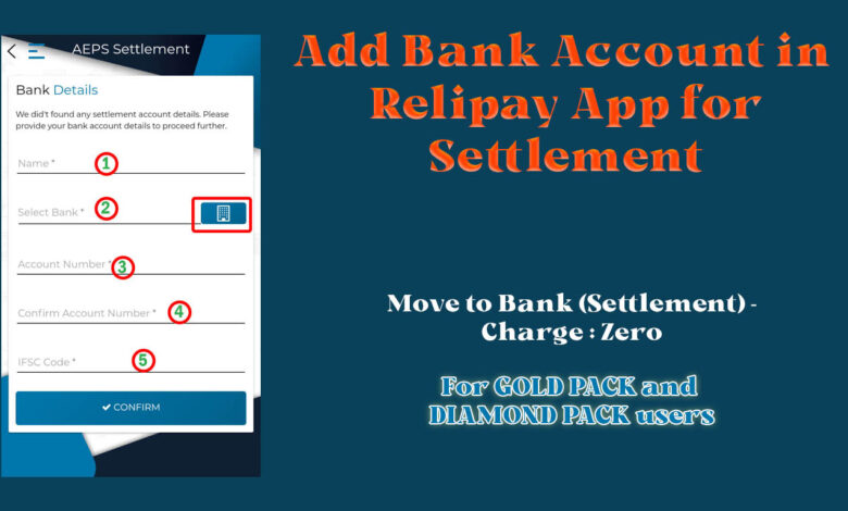 Add Bank Account for settlement