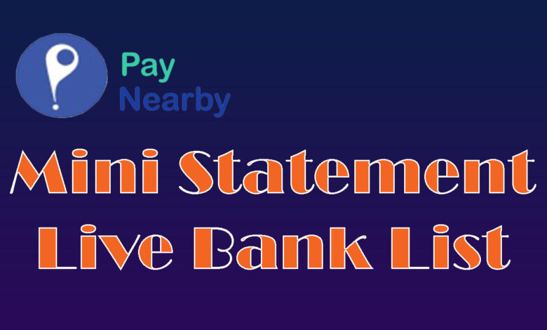 Mini Statement live bank list