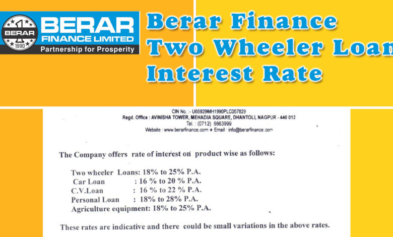 Berar Finance Two Wheeler Loan Interest Rate