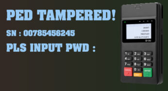 PAX D180 – PED TAMPERED PLS INPUT PWD
