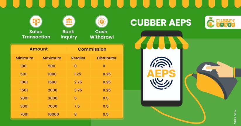 Cubber Store AePS Commission
