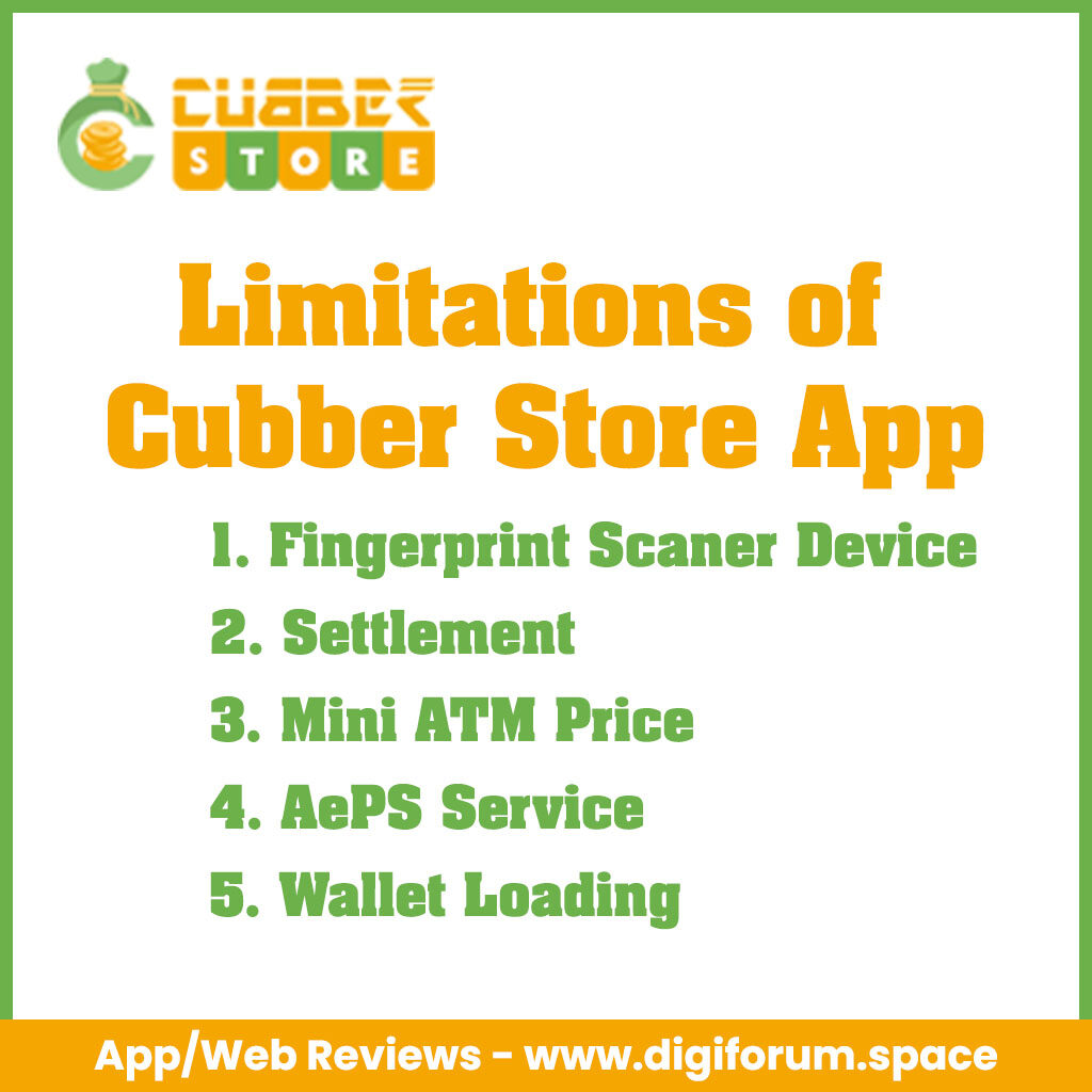 Cubber Store App Disadvantages