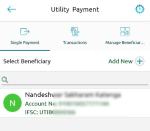 beneficiary bank details