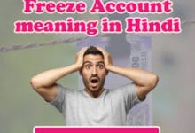 freeze account meaning in hindi