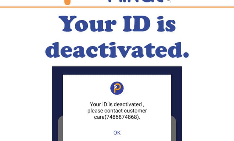 your id is deactivated