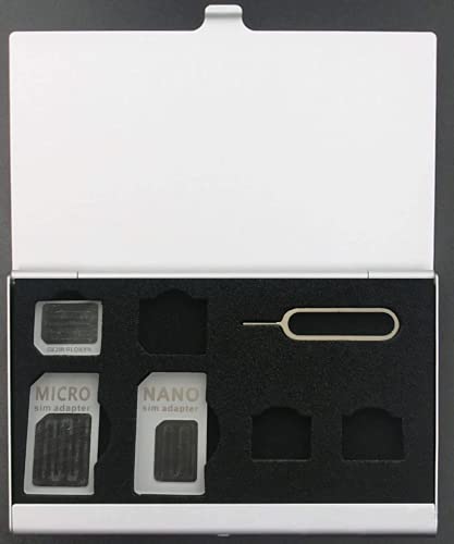PRO365 6 Slots SIM Card Holder with Sim Eject Tool, Silver Tone for Memory micro SD TF Card