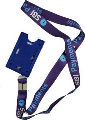 Dey 's Stationery Store SBI Payments Bank Silk Lanyard / Reborn Tag with Holder