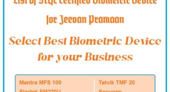 List of STQC Certified Biometric Device for Jeevan Pramaan