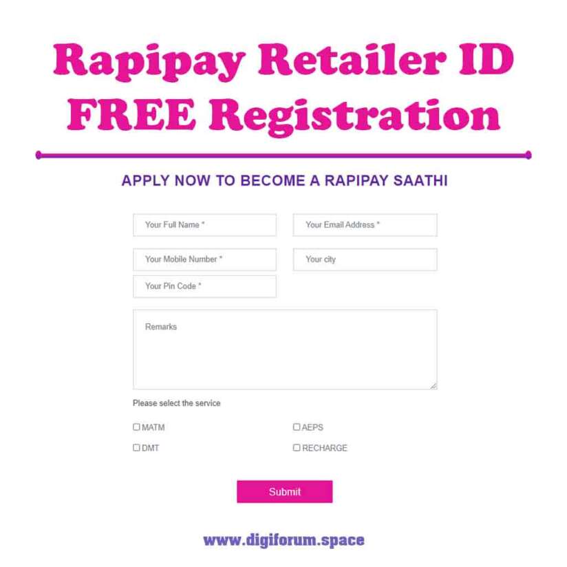 Rapipay Retailer ID FREE Registration
