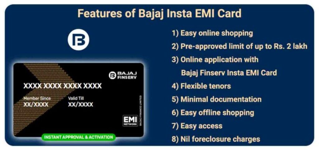 features of bajaj emi card copy