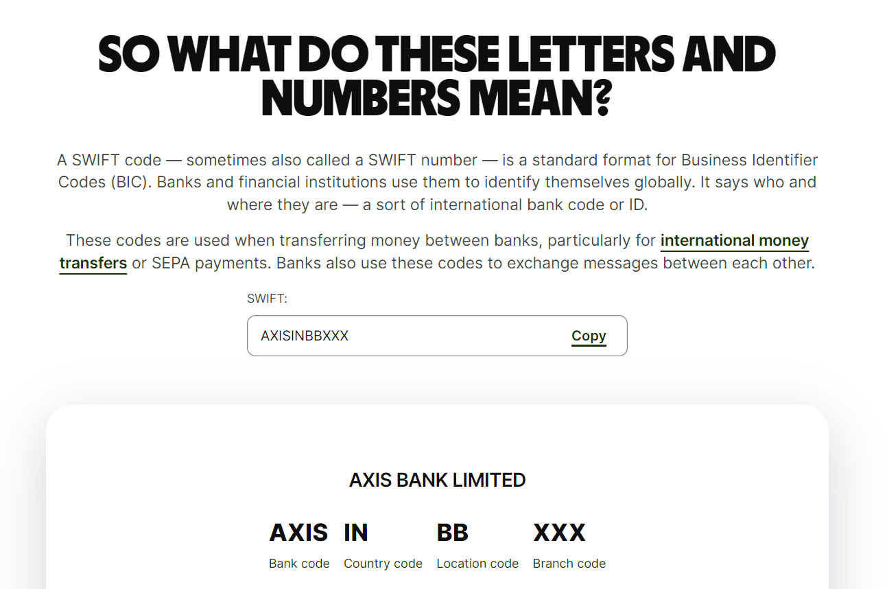 How Can I Get My Axis Bank SWIFT Code?